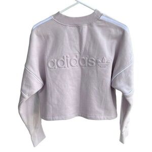 Adidas Originals 3 Stripe Logo Crop Sweatshirt